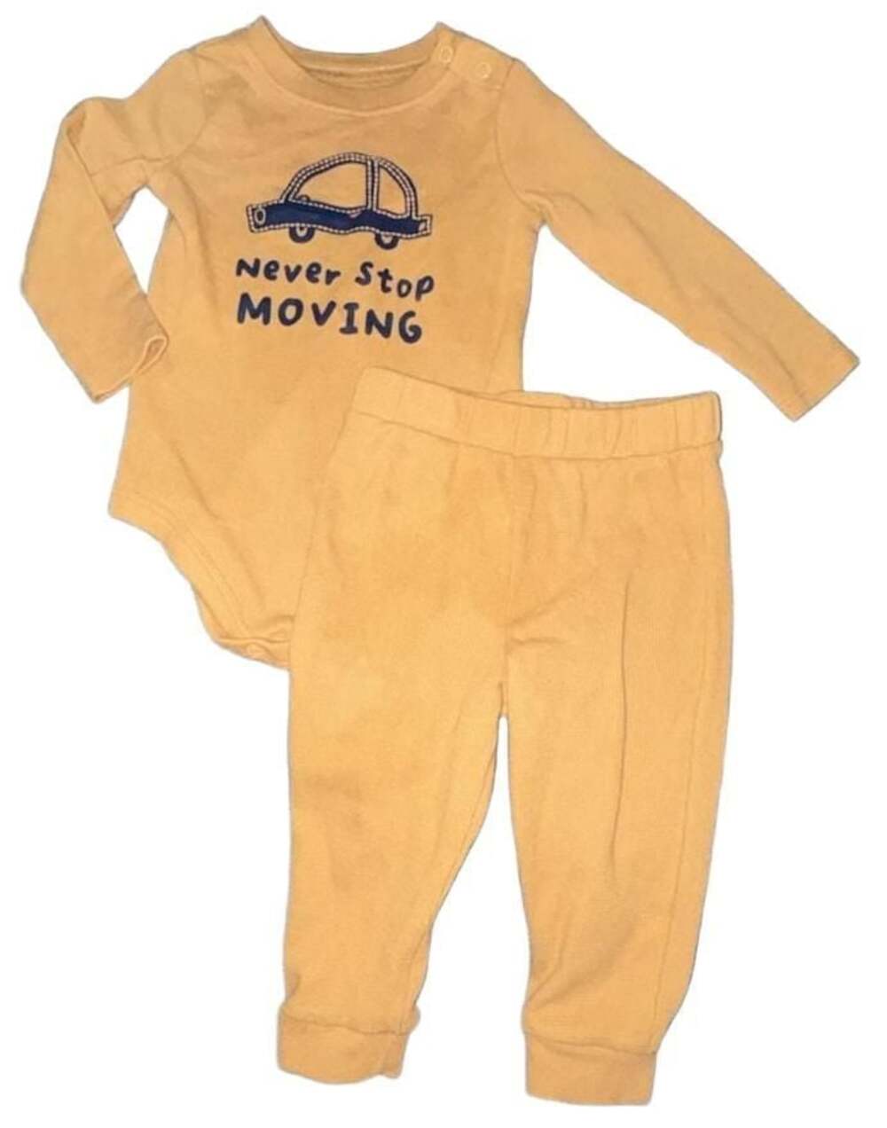 Garanimals Baby Boy 2pc Long Sleeve Thermal Bodysuit & Pants Car Print 12M